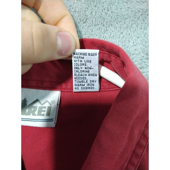 Vintage REI Shirt Mens Large Red Canvas Button Up Long Sleeve Heavyweight - Picture 7 of 8